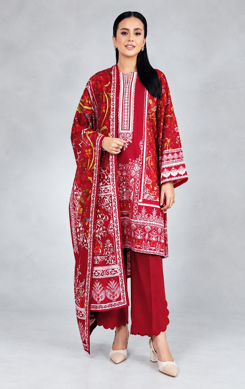 Nishat Digital Printed Linen 3-Piece Suit