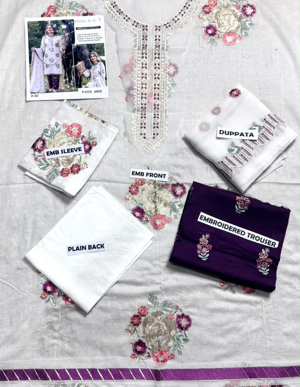 Noor e Nazar — Luxury Lawn Embroidered 3-Piece