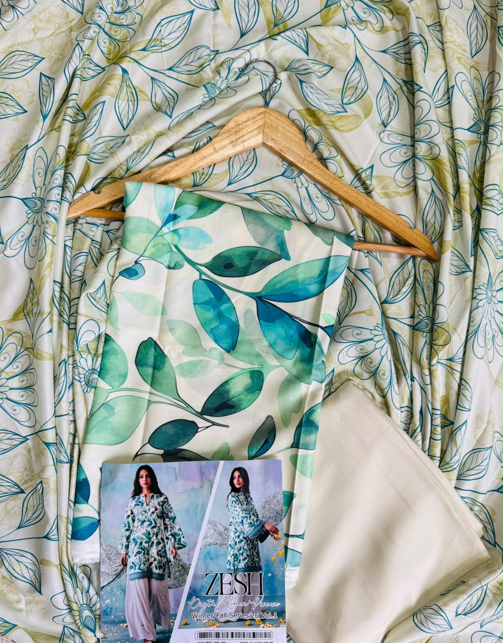 Zesh Digital Printed Linen Viscose 3 Piece Unstitched Suit | Premium Collection