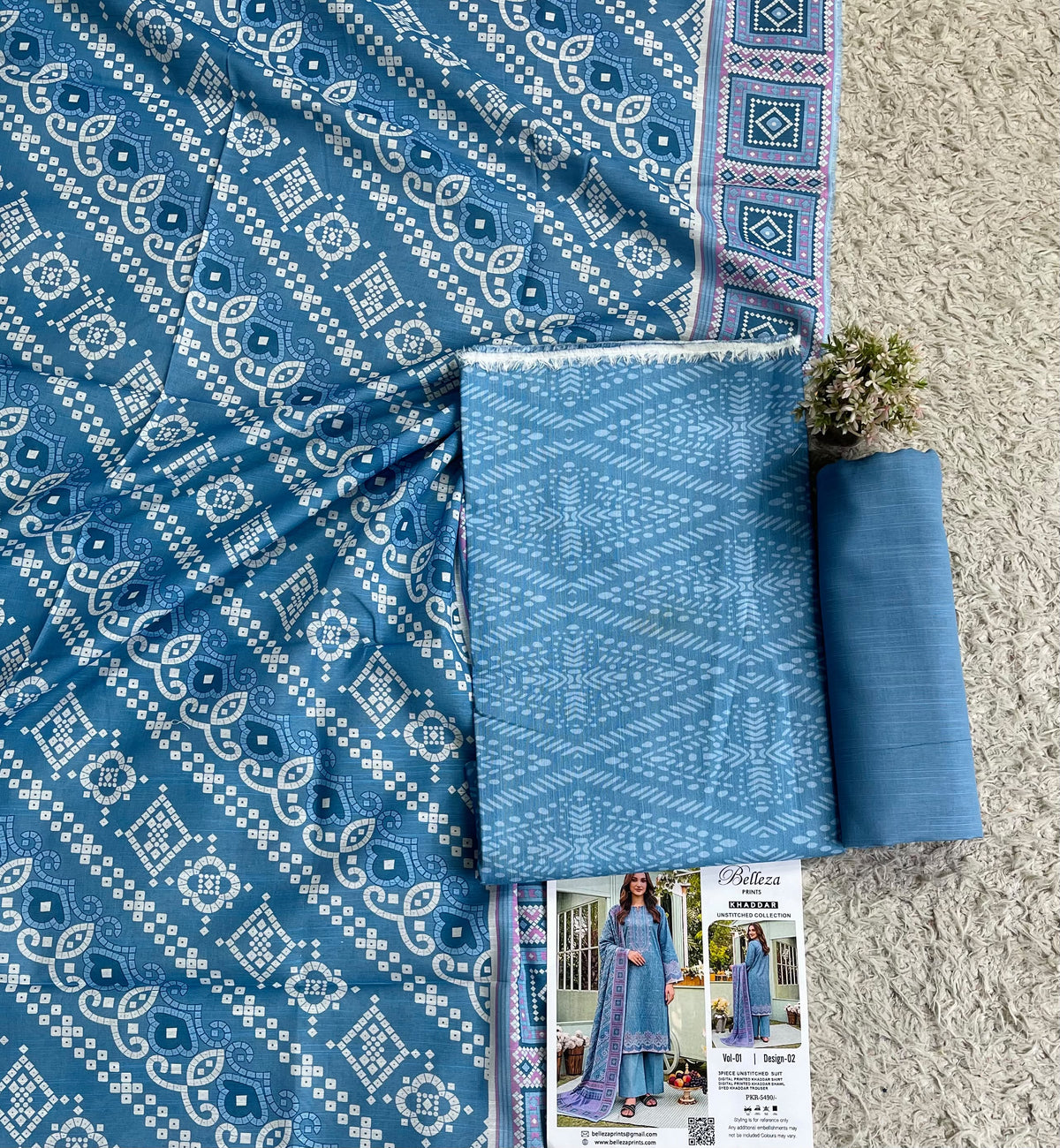 Belleza — Digital Printed Khaddar 3-Piece