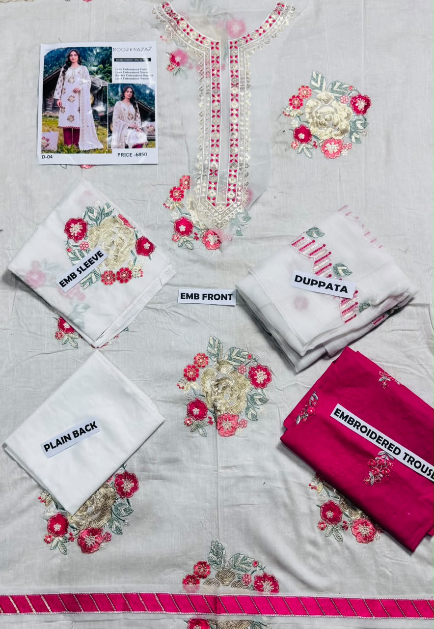 Noor e Nazar — Luxury Lawn Embroidered 3-Piece