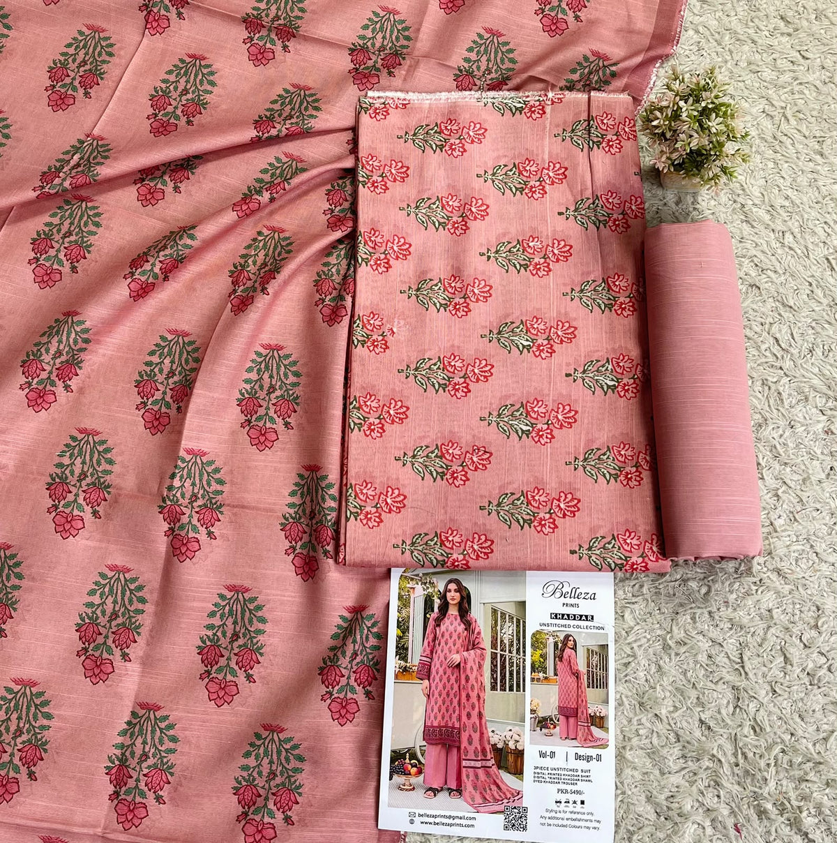 Belleza — Digital Printed Khaddar 3-Piece