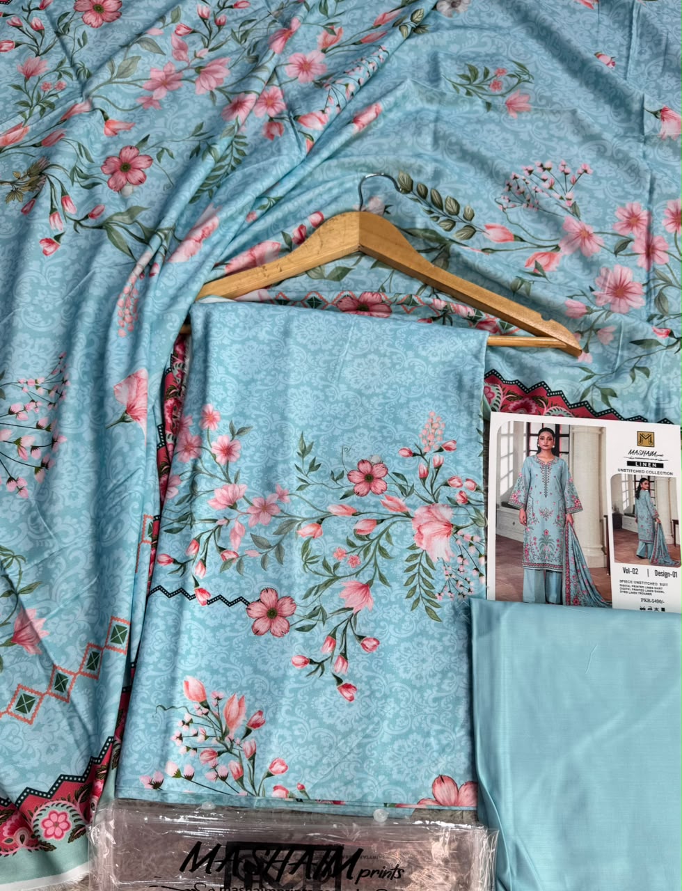 Mashaim Digital Printed Linen 3 Piece