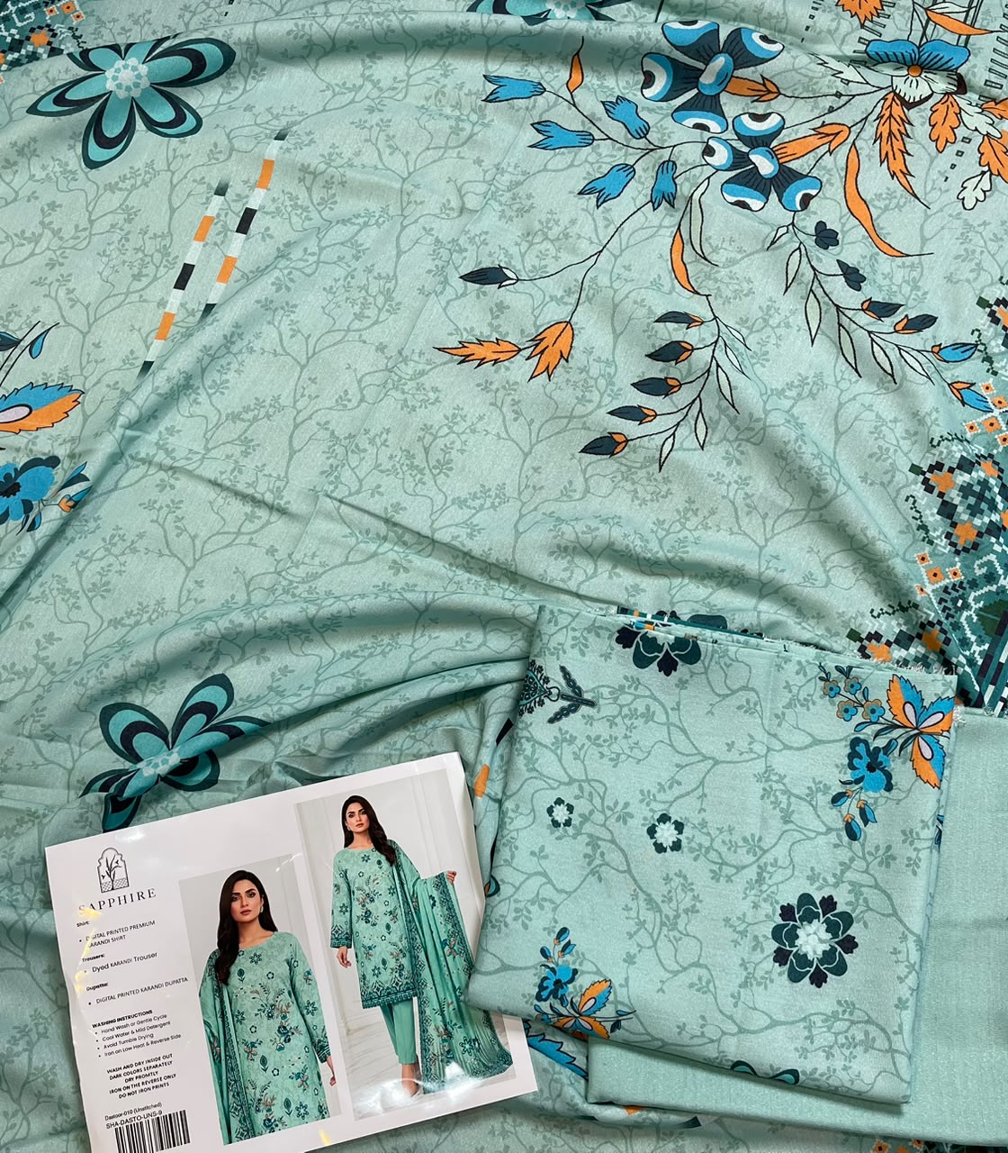 Sapphire Digital Printed Karandi 3-Piece Suit
