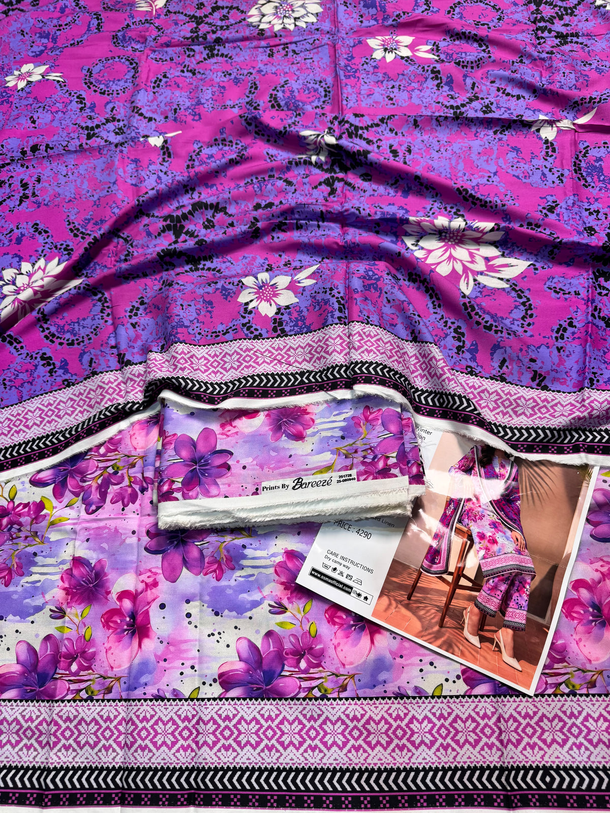 BAREEZE Premium Printed Linen 3-Piece Suit