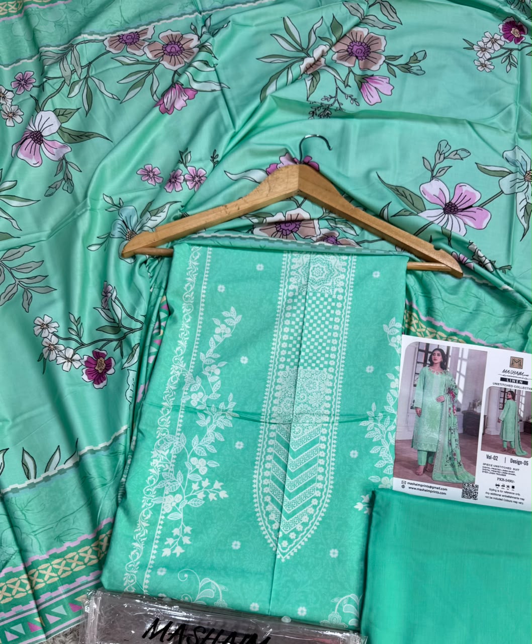 Mashaim Digital Printed Linen 3 Piece