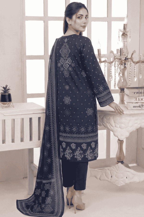 Mashaim Printed Khaddar 3 Piece Unstitched Suit