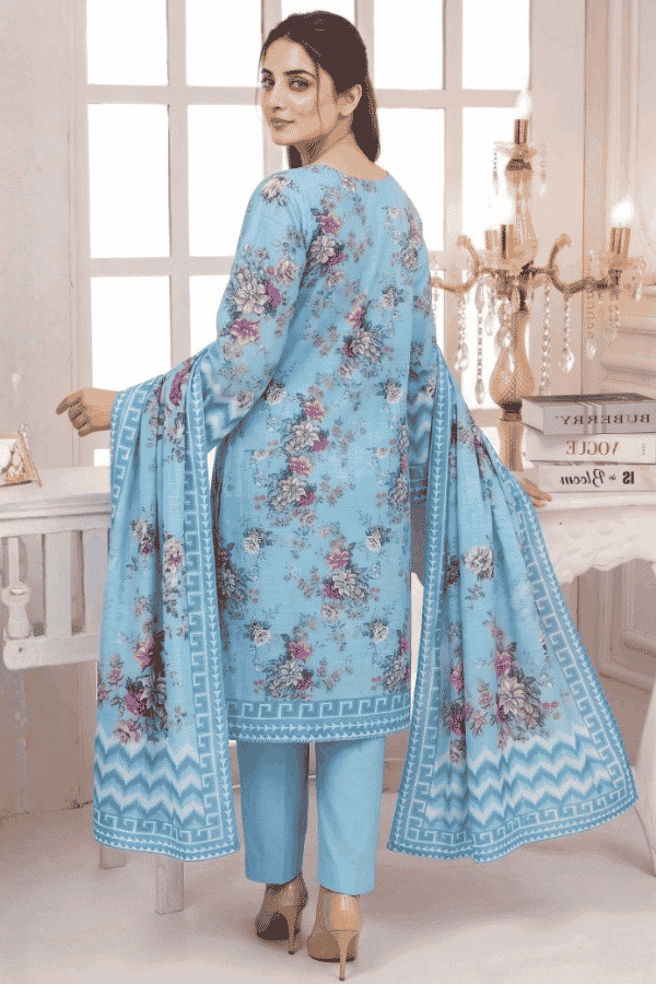 Mashaim Printed Khaddar 3 Piece Unstitched Suit