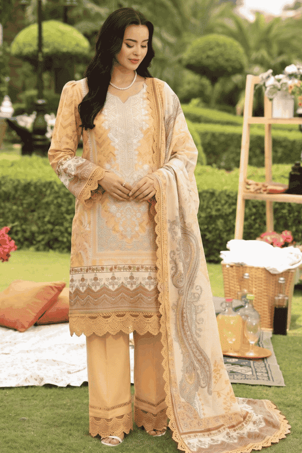 Malhaar Printed Linen 3 Piece Unstitched Suit