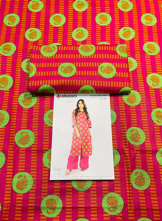 Alkaram Printed Silver Khaddar Shirt
