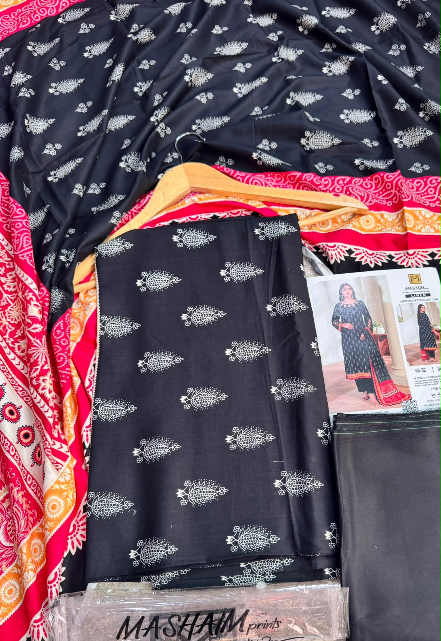 Mashaim Digital Printed Linen 3 Piece