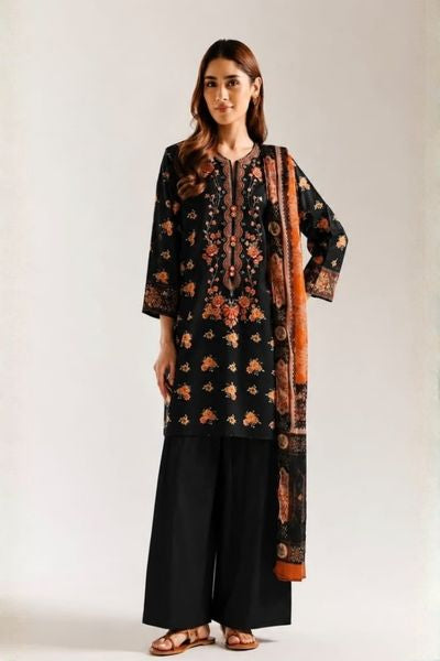 Ethnic Embroidered Unstitched 3 Piece Suit for Women
