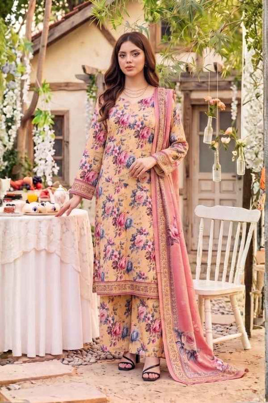 Safina Premium Printed Viscose 3-Piece Unstitched Suit