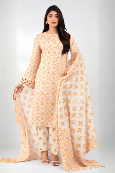 Bareeze Printed Karandi 3-Piece Suit