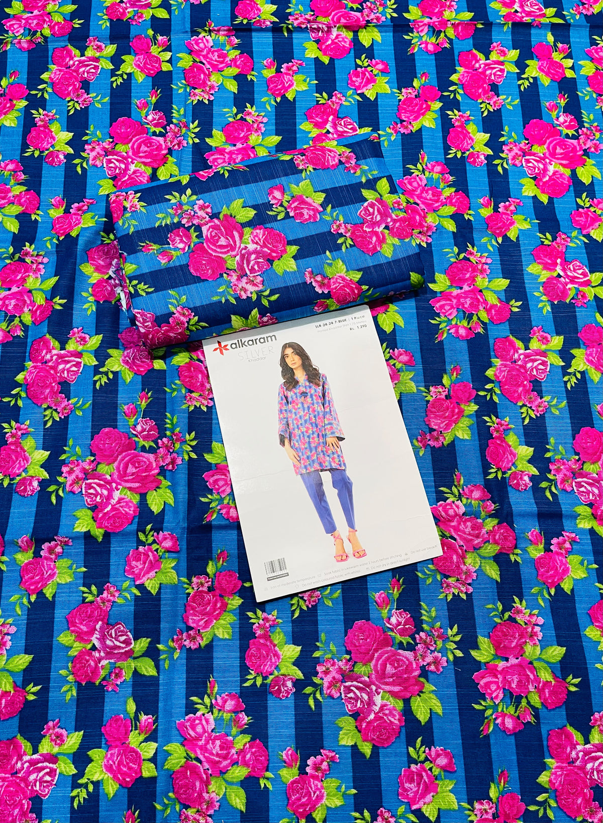 Alkaram Printed Silver Khaddar Shirt