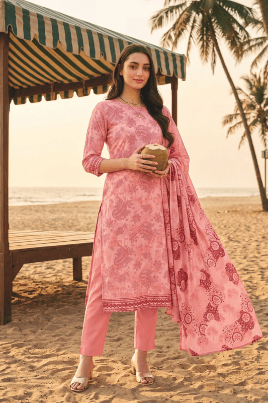Zesh Digital Printed Cambric Cotton 3 Piece Unstitched Suit