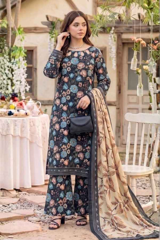 Safina Premium Printed Viscose 3-Piece Unstitched Suit