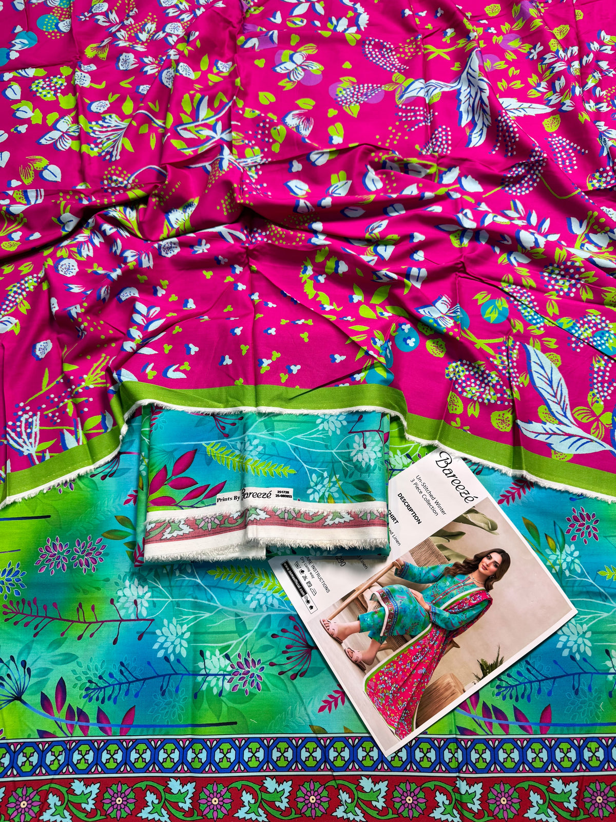 BAREEZE Premium Printed Linen 3-Piece Suit