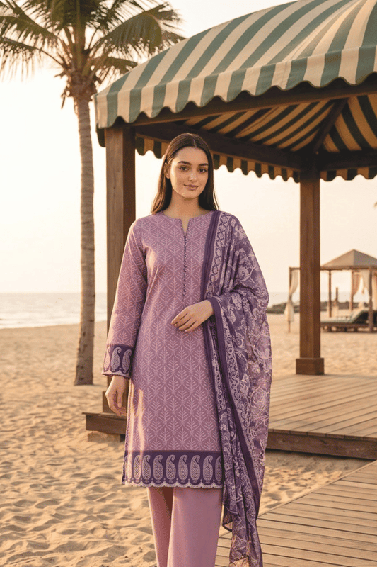 Zesh Digital Printed Cambric Cotton 3 Piece Unstitched Suit