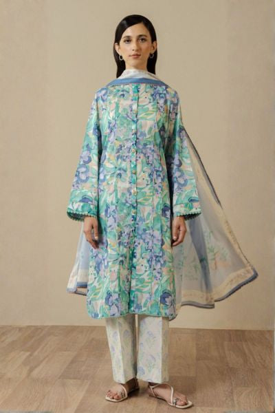 Coco Printed Unstitched 3 Piece Suit for Women