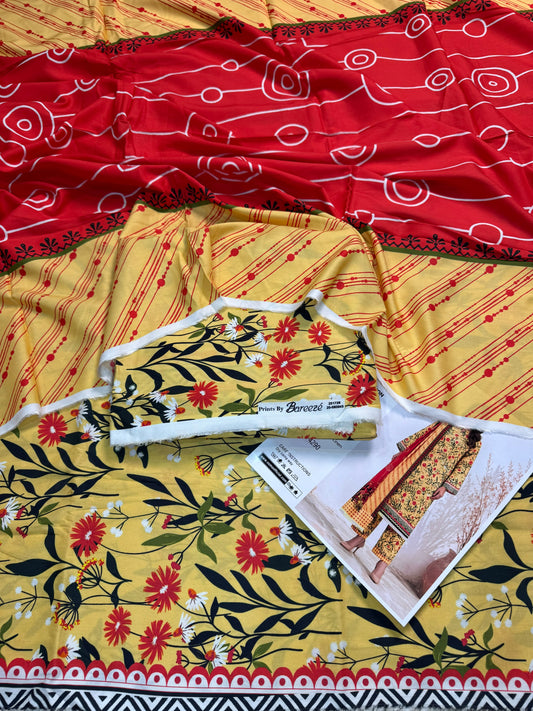 BAREEZE Premium Printed Linen 3-Piece Suit