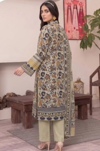 Mashaim Printed Khaddar | Digital Printed 3-Piece Khaddar Suit