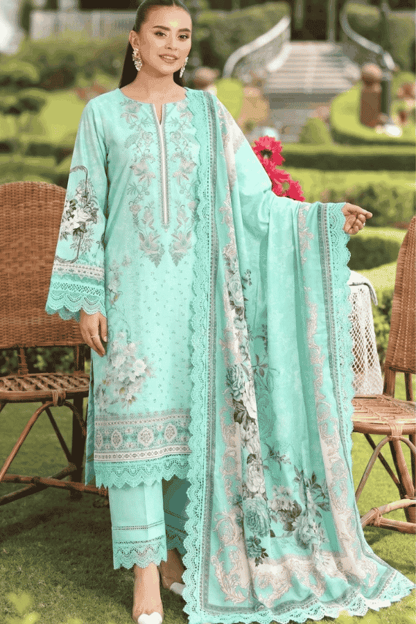 Malhaar Printed Linen 3 Piece Unstitched Suit