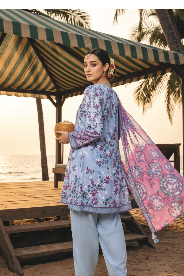 Zesh Digital Printed Cambric Cotton 3 Piece Unstitched Suit