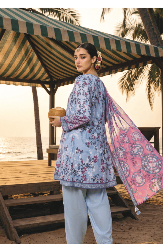 Zesh Digital Printed Cambric Cotton 3 Piece Unstitched Suit