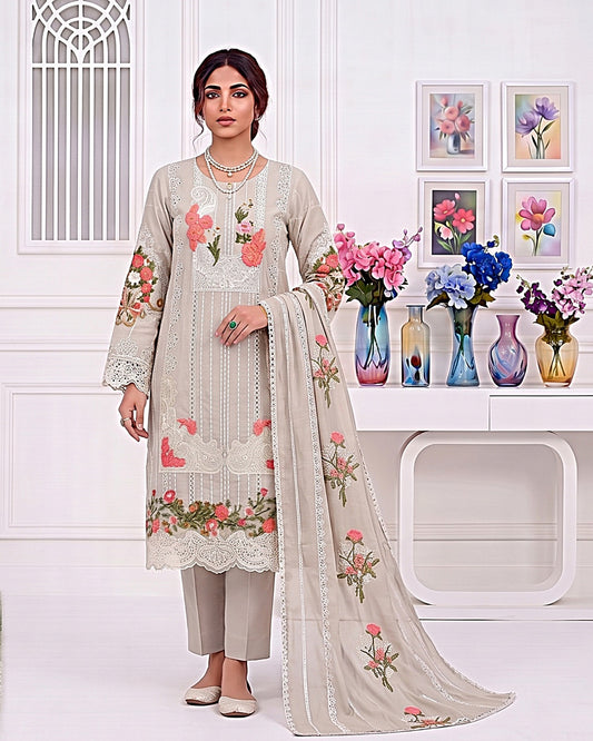 Crimson Embroidered Lawn 3-Piece Suit