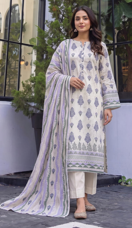 Khaadi Printed Khaddar 3-Piece Suit