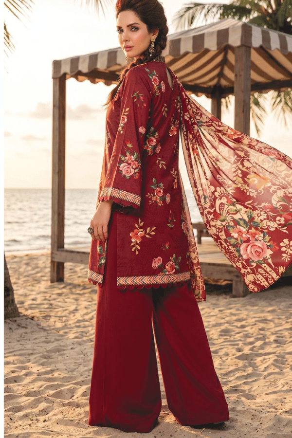 Zesh Digital Printed Cambric Cotton 3 Piece Unstitched Suit