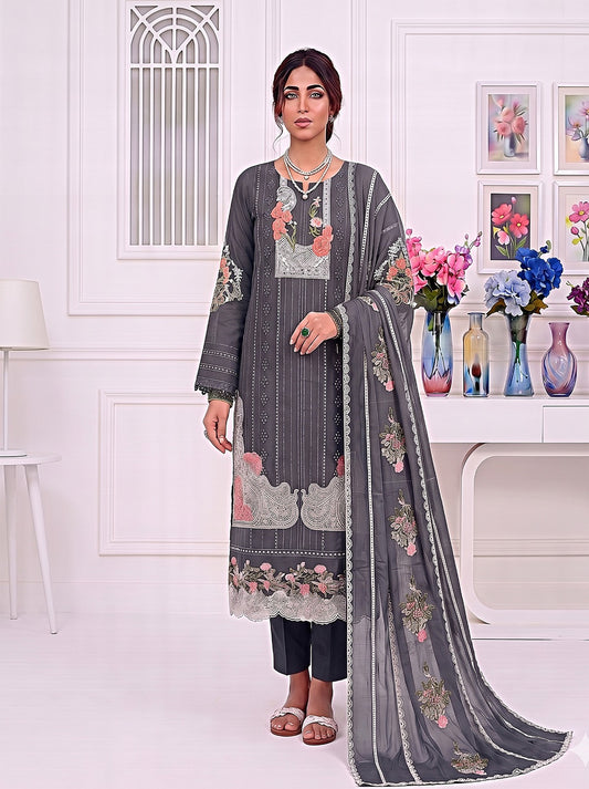 Crimson Embroidered Lawn 3-Piece Suit