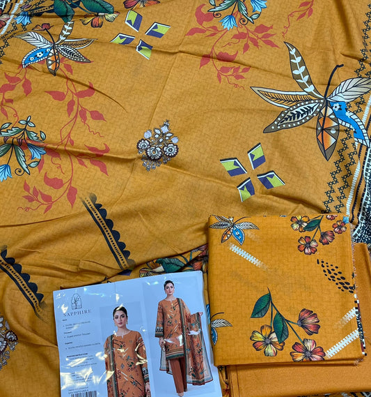 Sapphire Digital Printed Karandi 3-Piece Suit