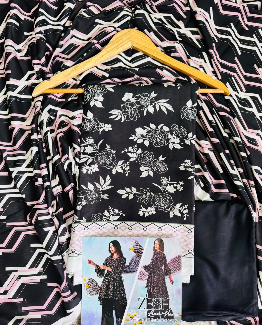 Zesh Digital Printed Linen Viscose 3 Piece Unstitched Suit | Premium Collection