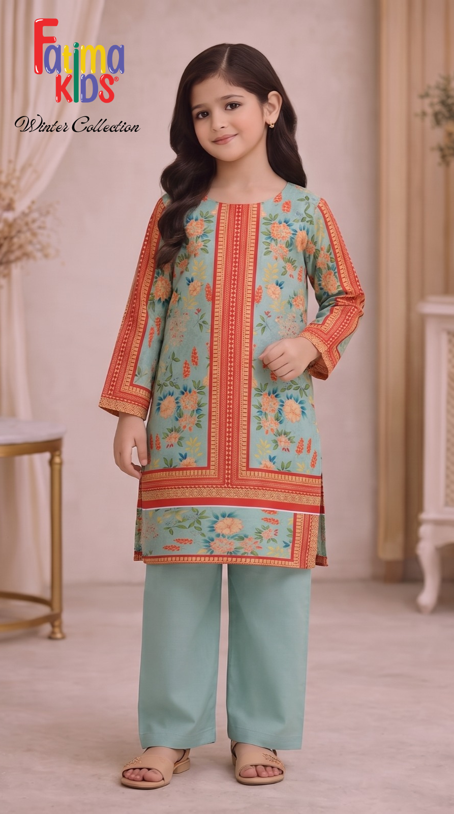 Fatima Kids — Digital Printed Linen 2-Piece