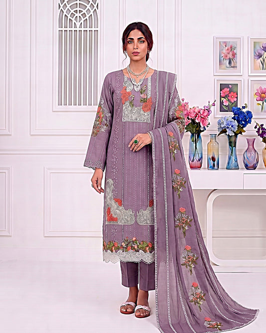 Crimson Embroidered Lawn 3-Piece Suit