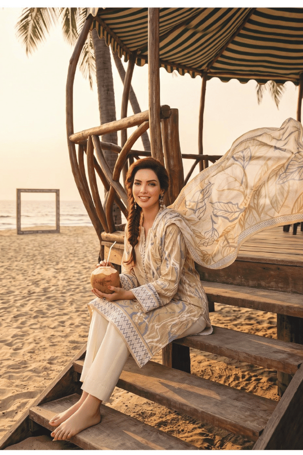 Zesh Digital Printed Cambric Cotton 3 Piece Unstitched Suit