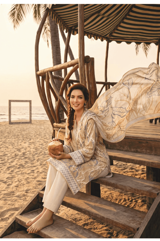 Zesh Digital Printed Cambric Cotton 3 Piece Unstitched Suit
