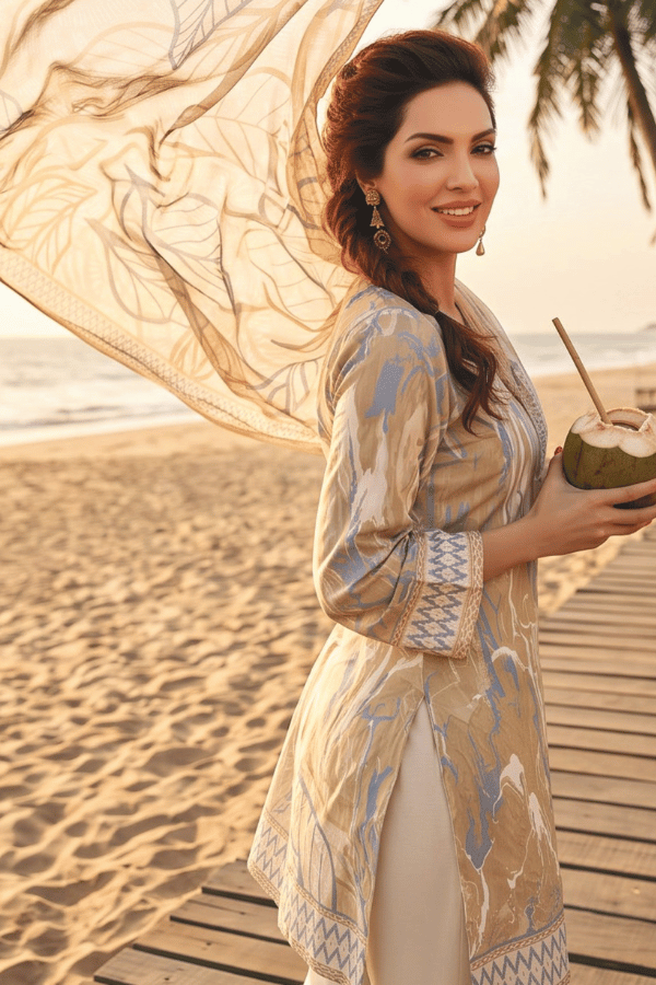 Zesh Digital Printed Cambric Cotton 3 Piece Unstitched Suit