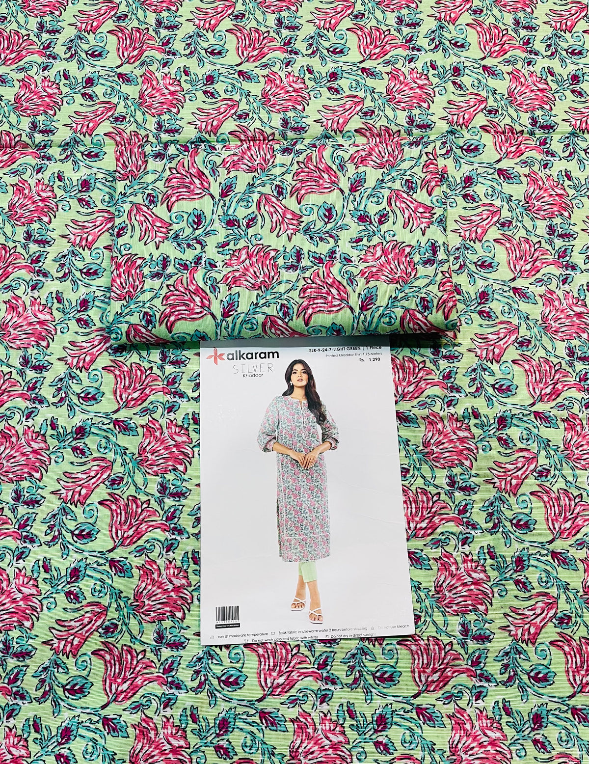 Alkaram Printed Silver Khaddar Shirt
