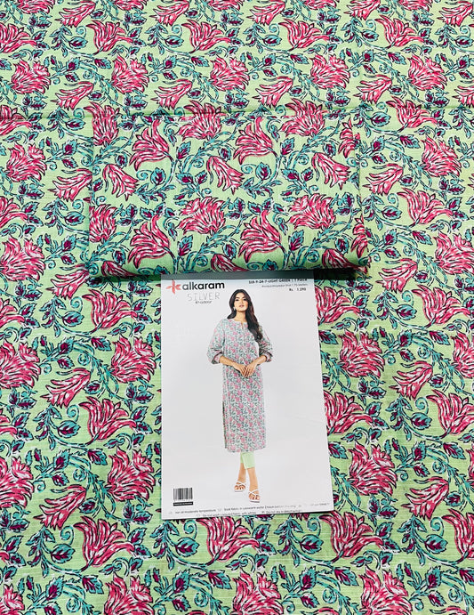 Alkaram Printed Silver Khaddar Shirt