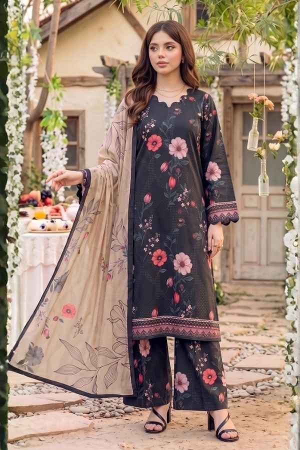 Safina Premium Printed Viscose 3-Piece Unstitched Suit