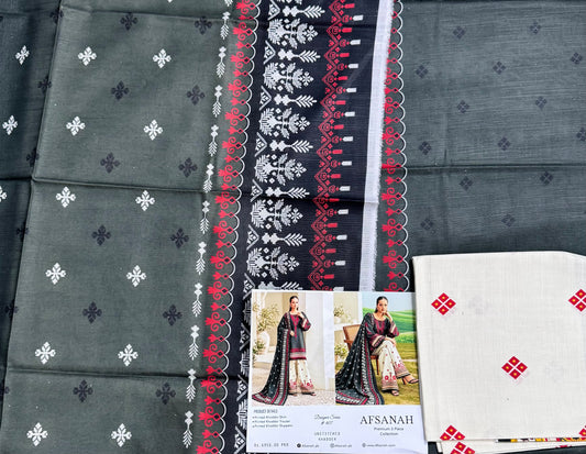 AFSANAH Premium Printed Khaddar 3 Piece