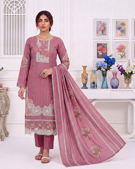 Crimson Embroidered Lawn 3-Piece Suit