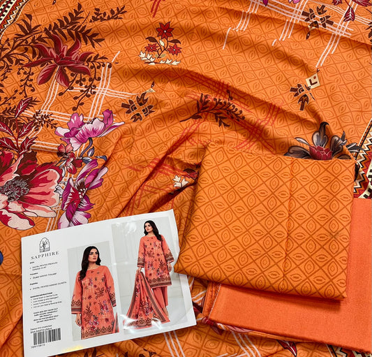 Sapphire Digital Printed Karandi 3-Piece Suit
