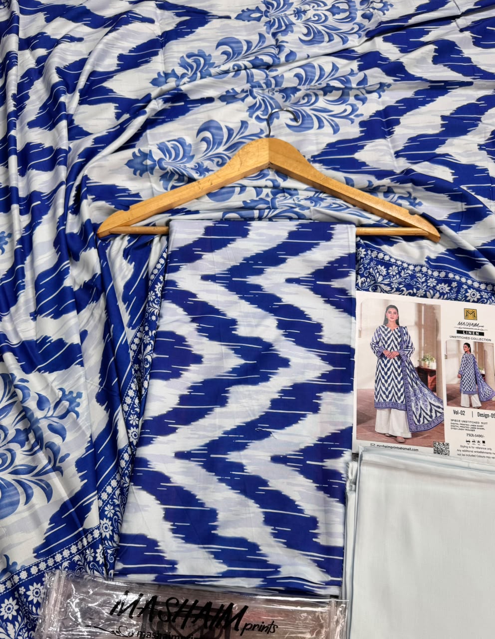 Mashaim Digital Printed Linen 3 Piece