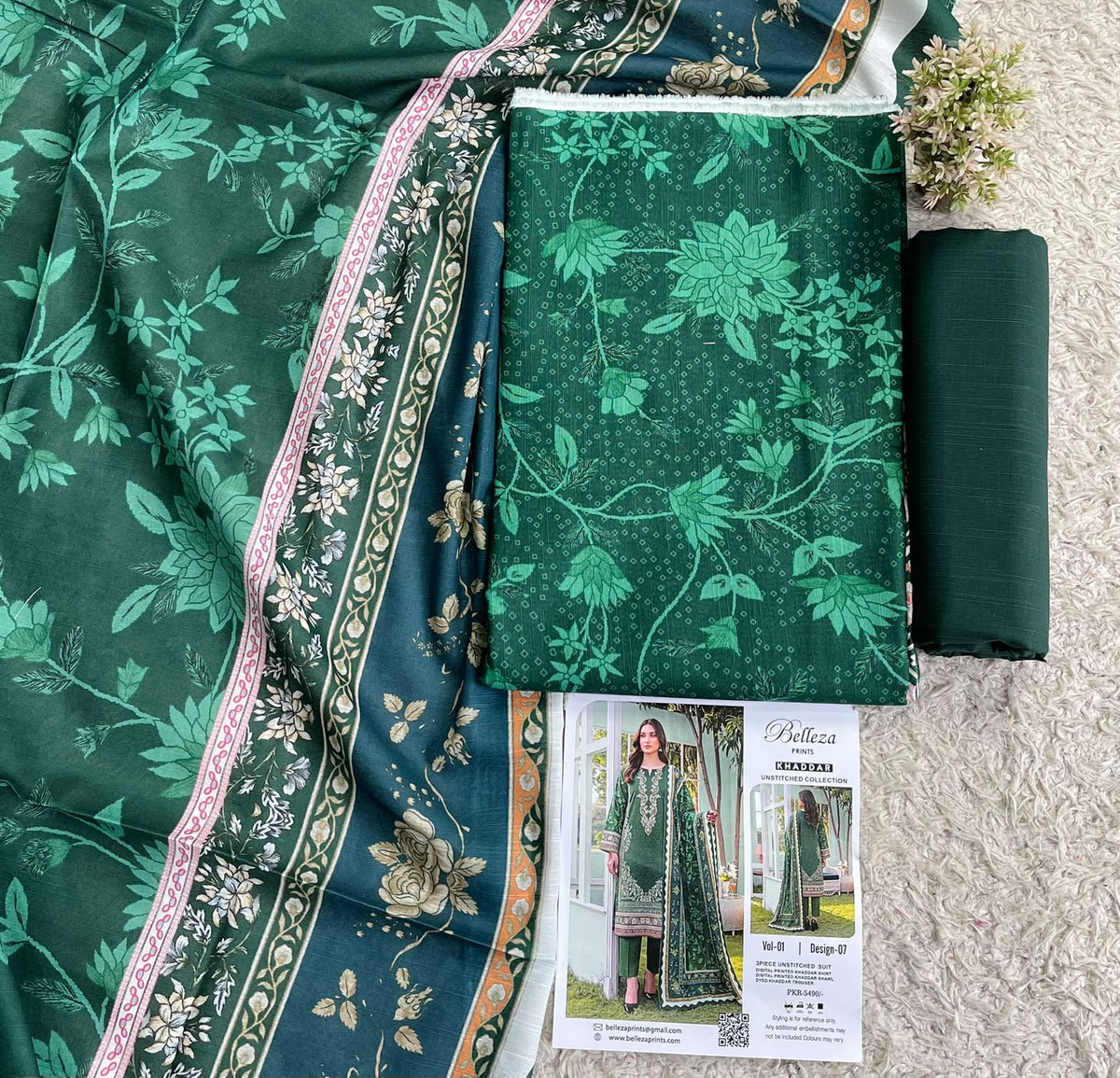 Belleza — Digital Printed Khaddar 3-Piece