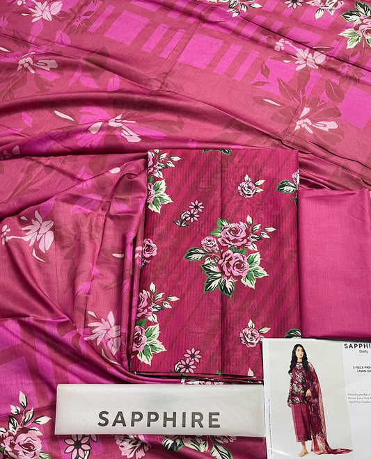 Sapphire Bana Dora Printed Lawn 3-Piece Suit
