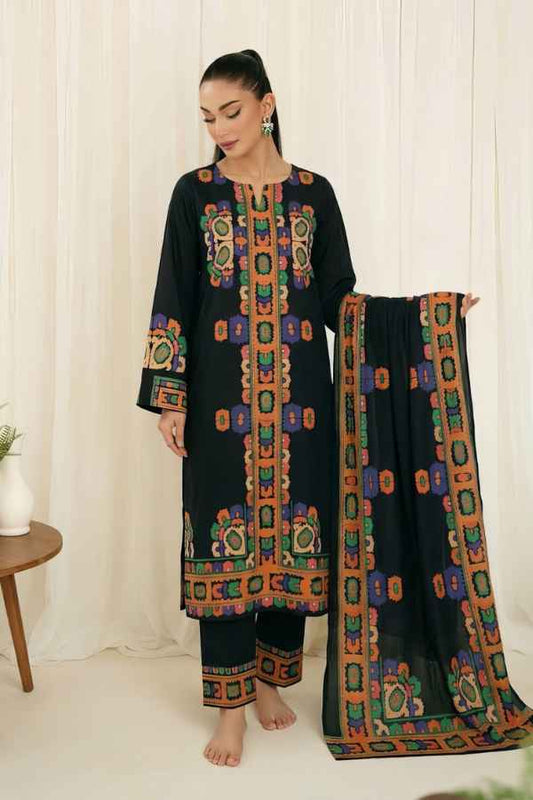 Sapphire Printed Shamooz Silk 3Pc Suit